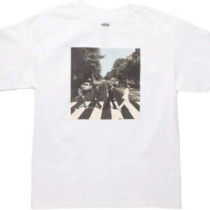 The Beatles’ Iconic "Abbey Road" White Men's T-Shirt Graphic Pop Music